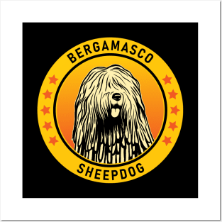 Bergamasco Sheepdog Dog Portrait Posters and Art